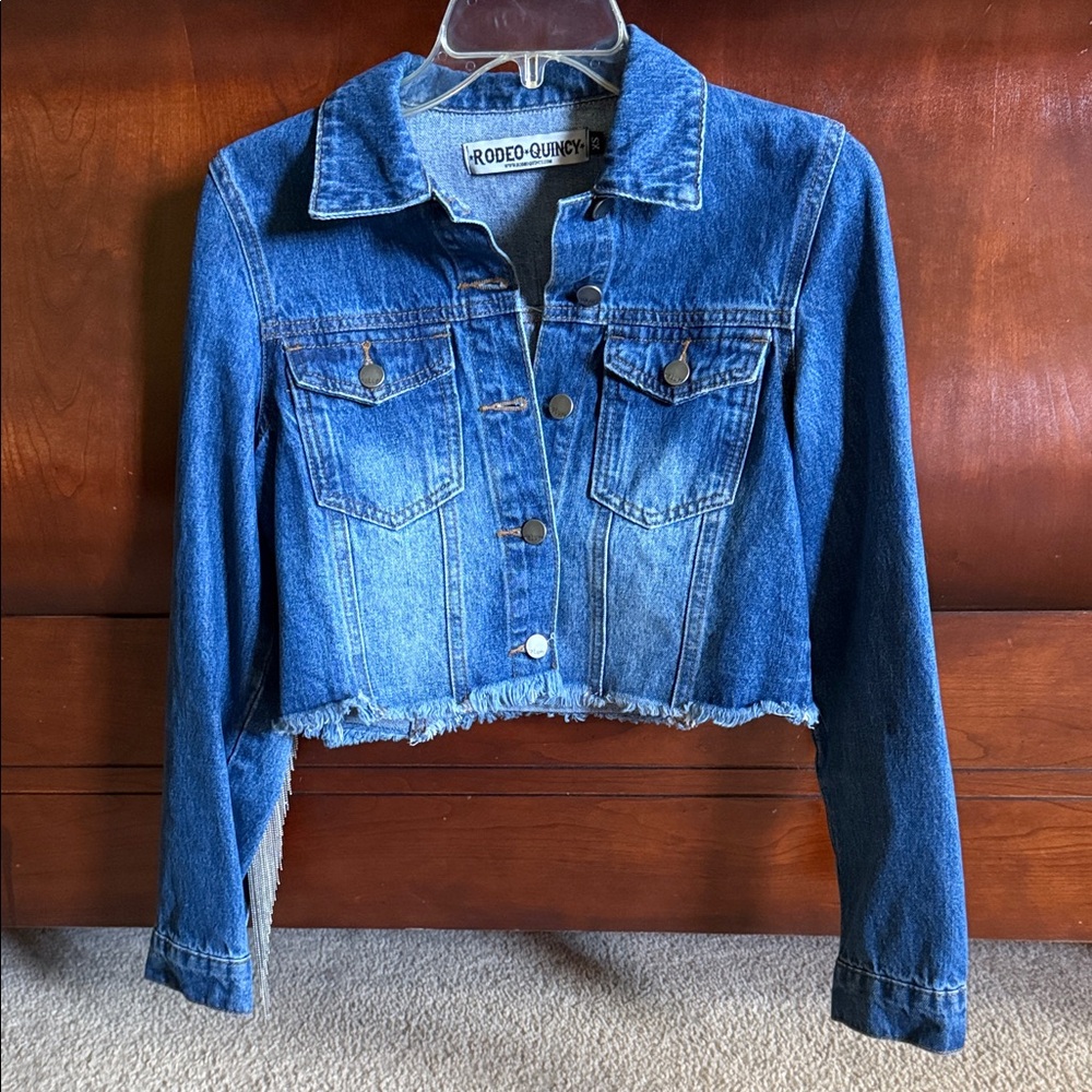Rodeo Quincy Blue Jean Metal Fringe Jacket